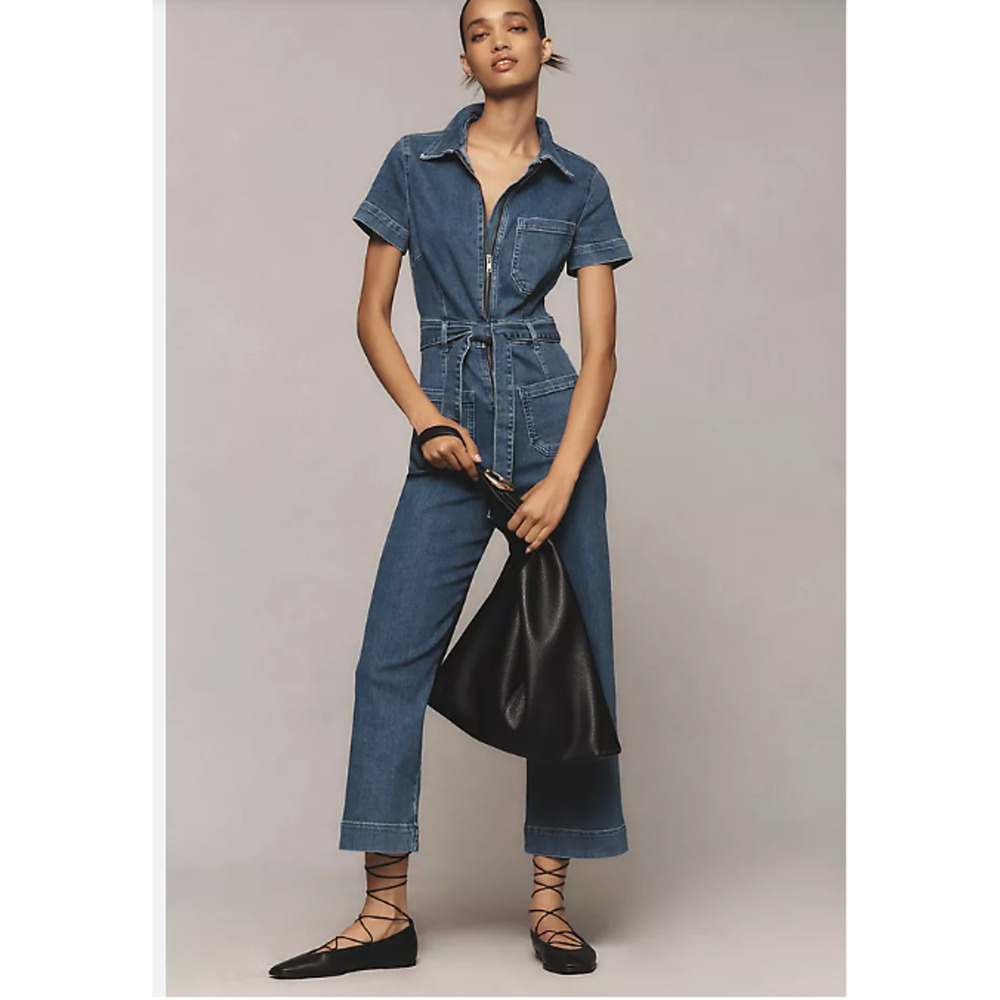 Anthropologie Maeve Colette Blue Denim Jumpsuit